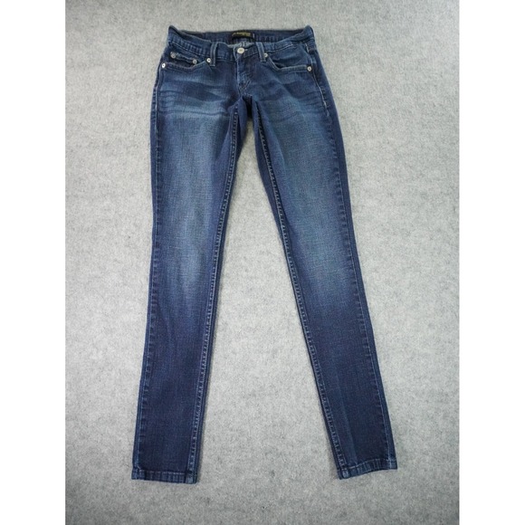 Levi's 524 Too Superlow Jeans Women's Size 1M  26x30 Skinny‎ Blue Whiskers Fade - Picture 1 of 10